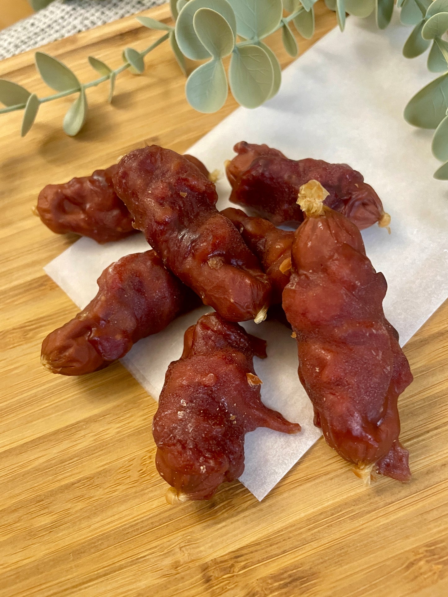 Chicken Sausages Wrapped in Duck