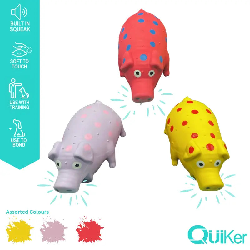 Grunting Latex Pig Dog Toy – Fun Character Toy with Honking Sound (15.5cm)
