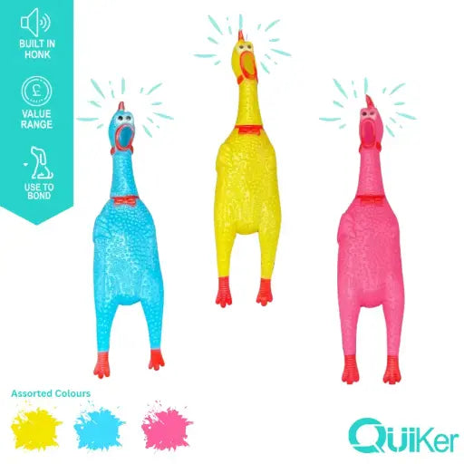 Honking Vinyl Chicken Dog Toy – Bright, Squeaky, Fun (30cm)