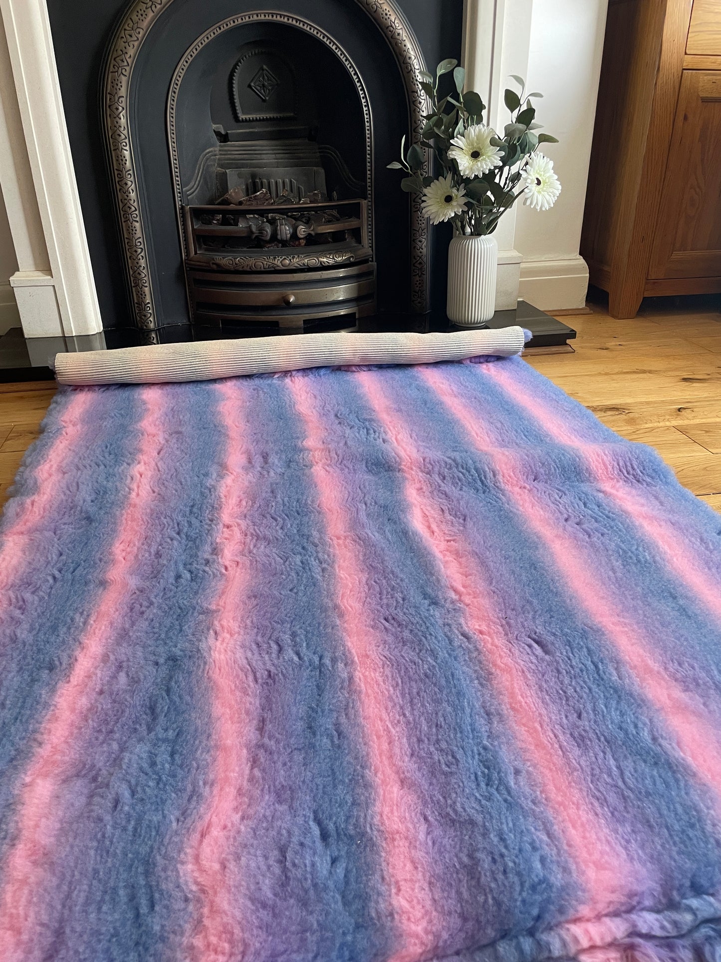 Baby Blue Candy Stripe Premium Non Slip Vet Bedding