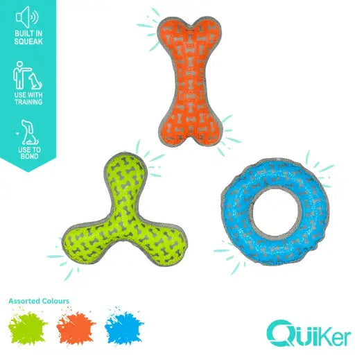 Oxford Fabric & TPR Dog Toy – Durable, Squeaky & Colourful