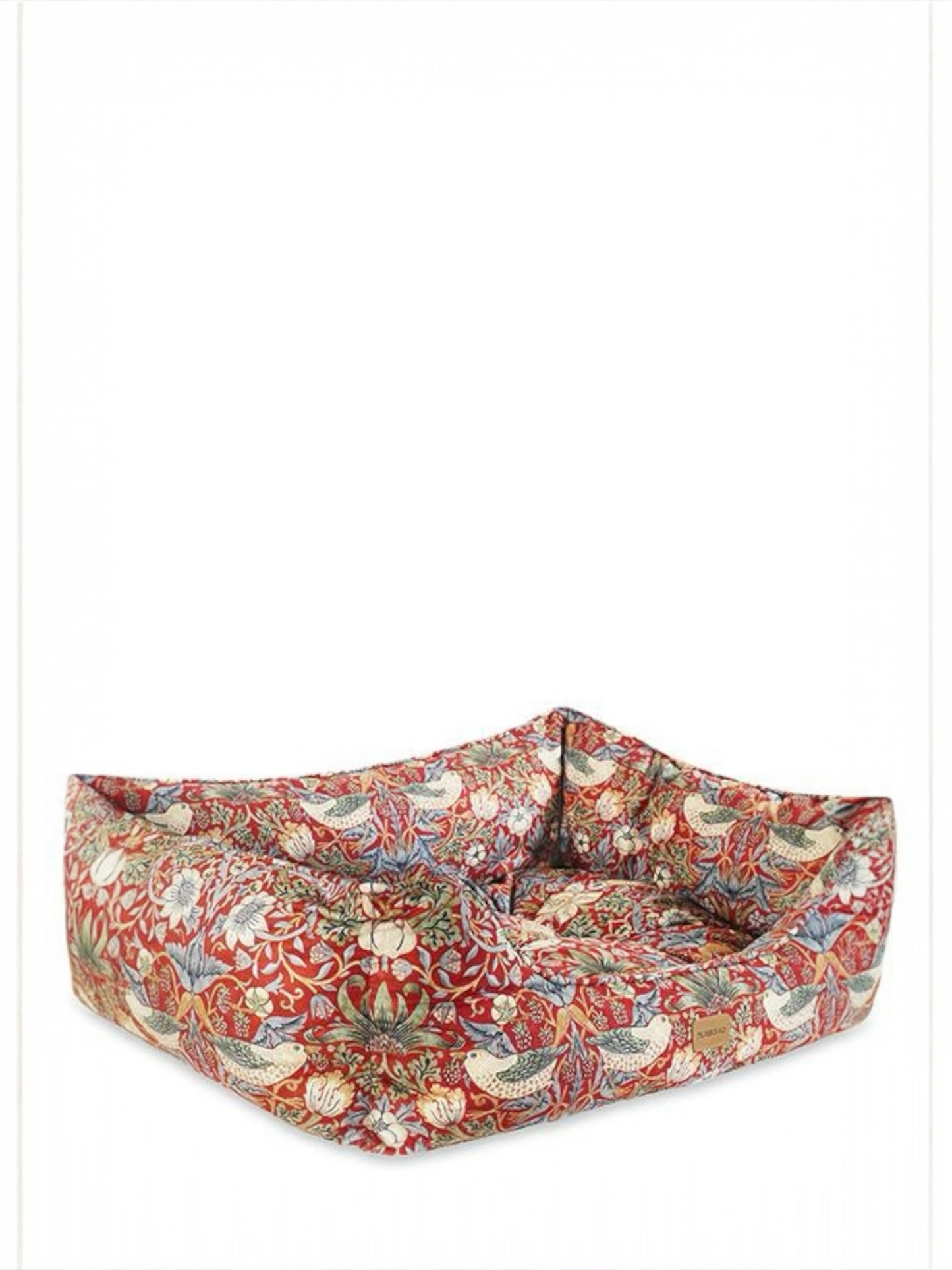 Morris & Co Strawberry Thief Square Pet Box Bed (3 Sizes)