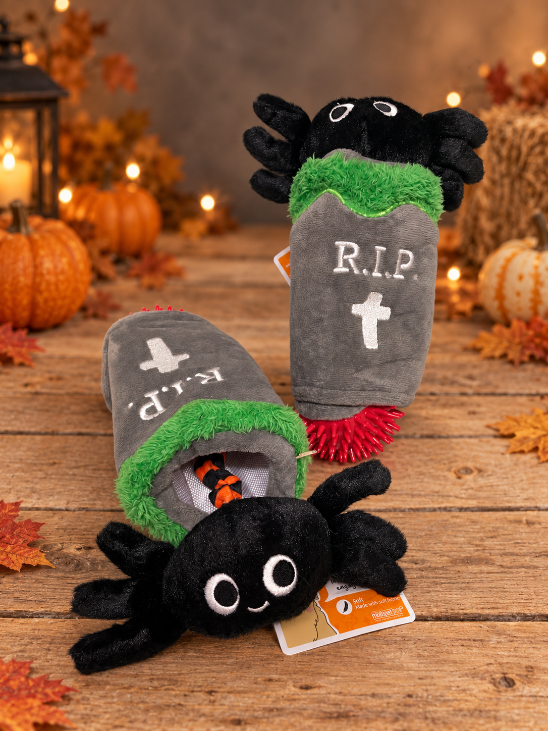 Pull-Out Spider Grave Halloween Dog Toy