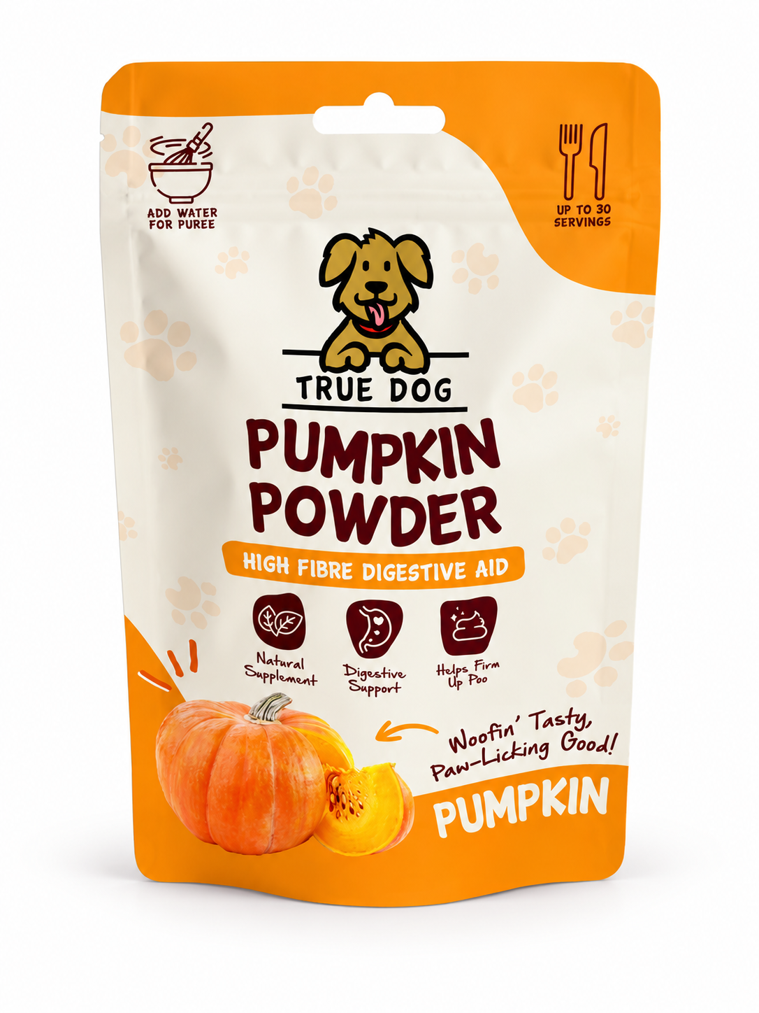 True Dog Pumpkin Powder – Digestive Support Food Topper for Dogs & Cats