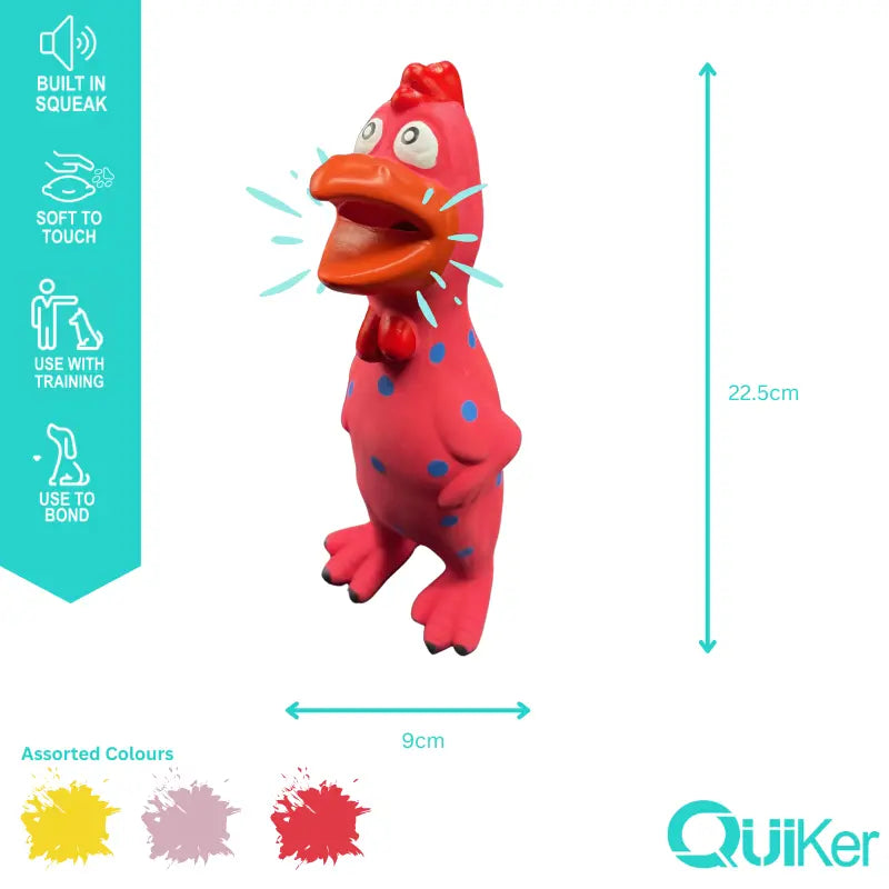 Latex Honking Chicken Dog Toy – Fun Character with Squeaker (22.4cm)