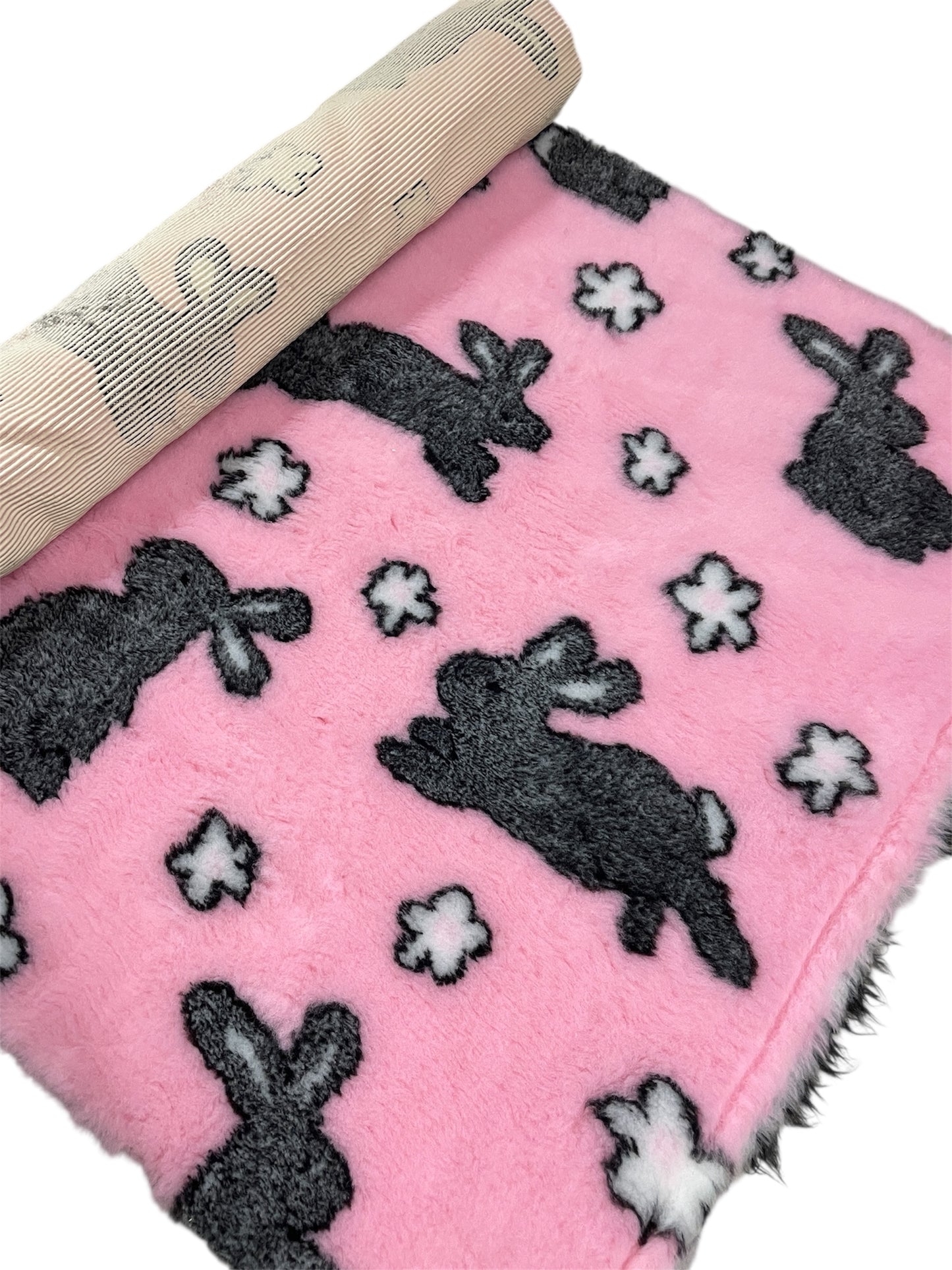 Pink Rabbit Design Premium Non Slip Vet Bedding