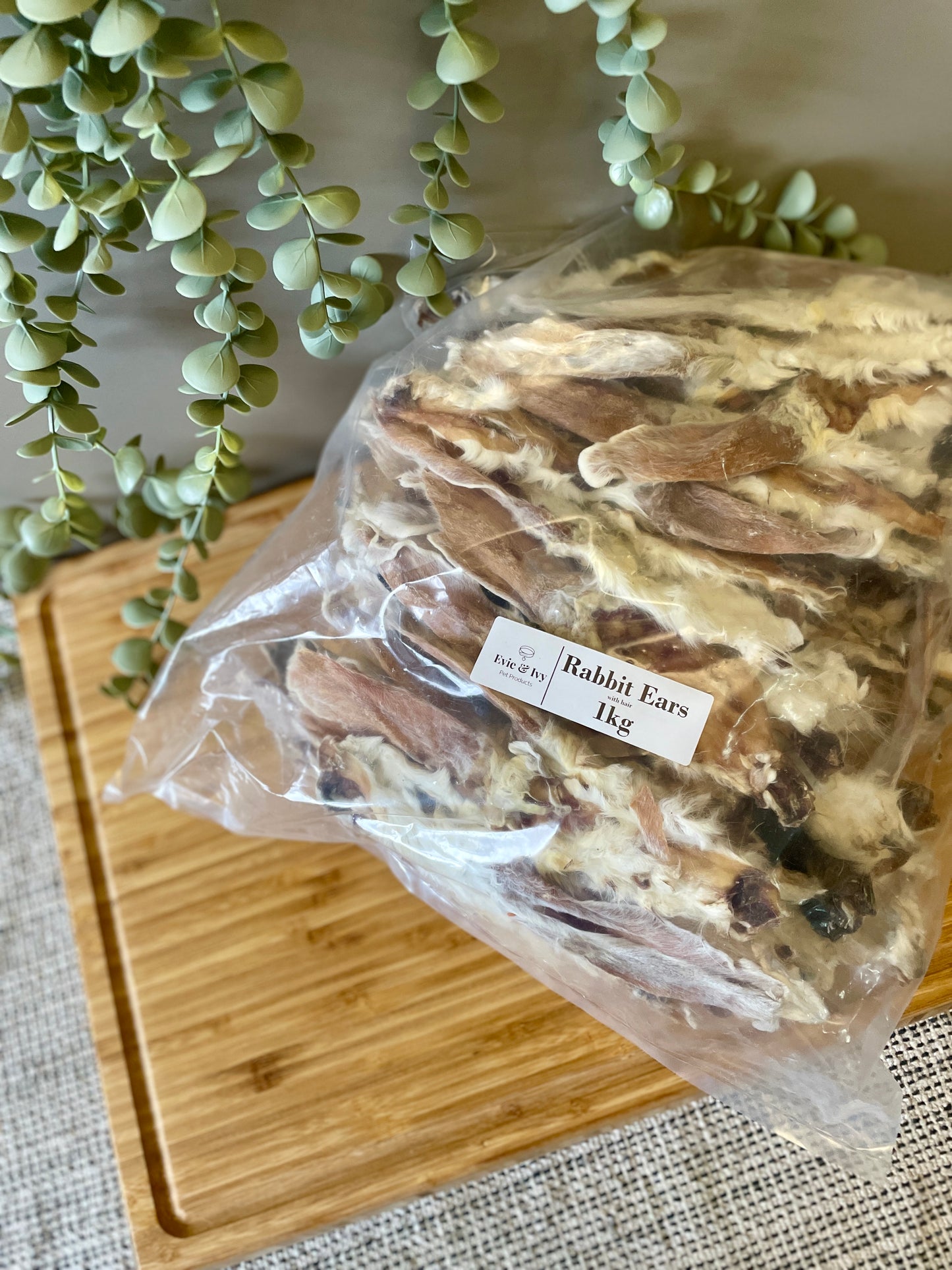 Rabbit Ears with Fur Natural Dog Treats