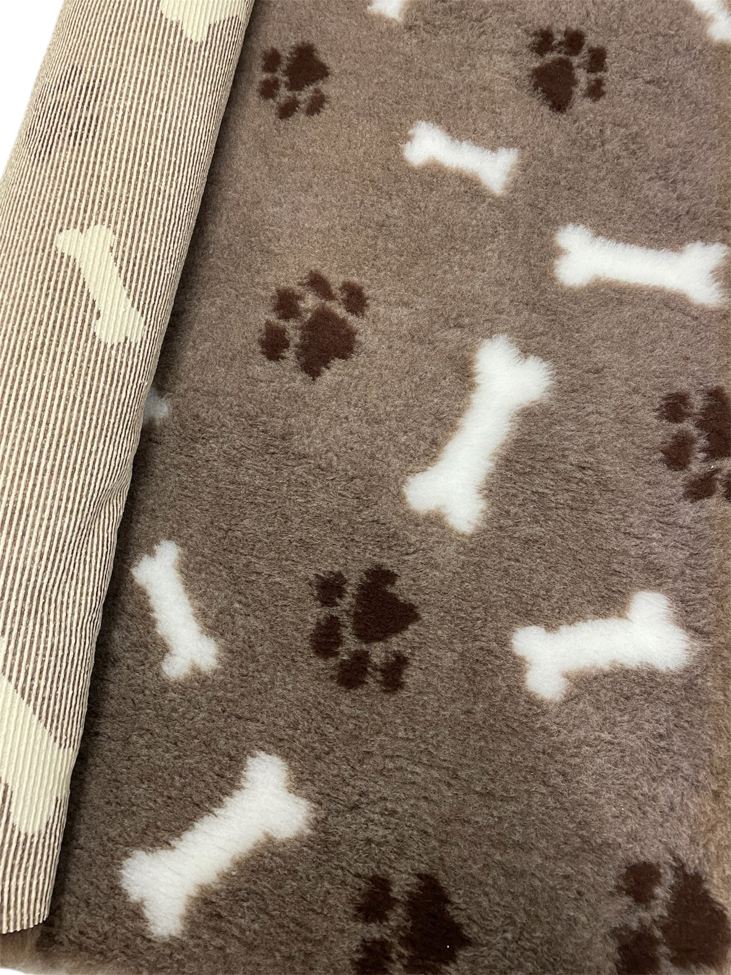 Beige Paws & Bones Design Premium Non Slip Vet Bedding