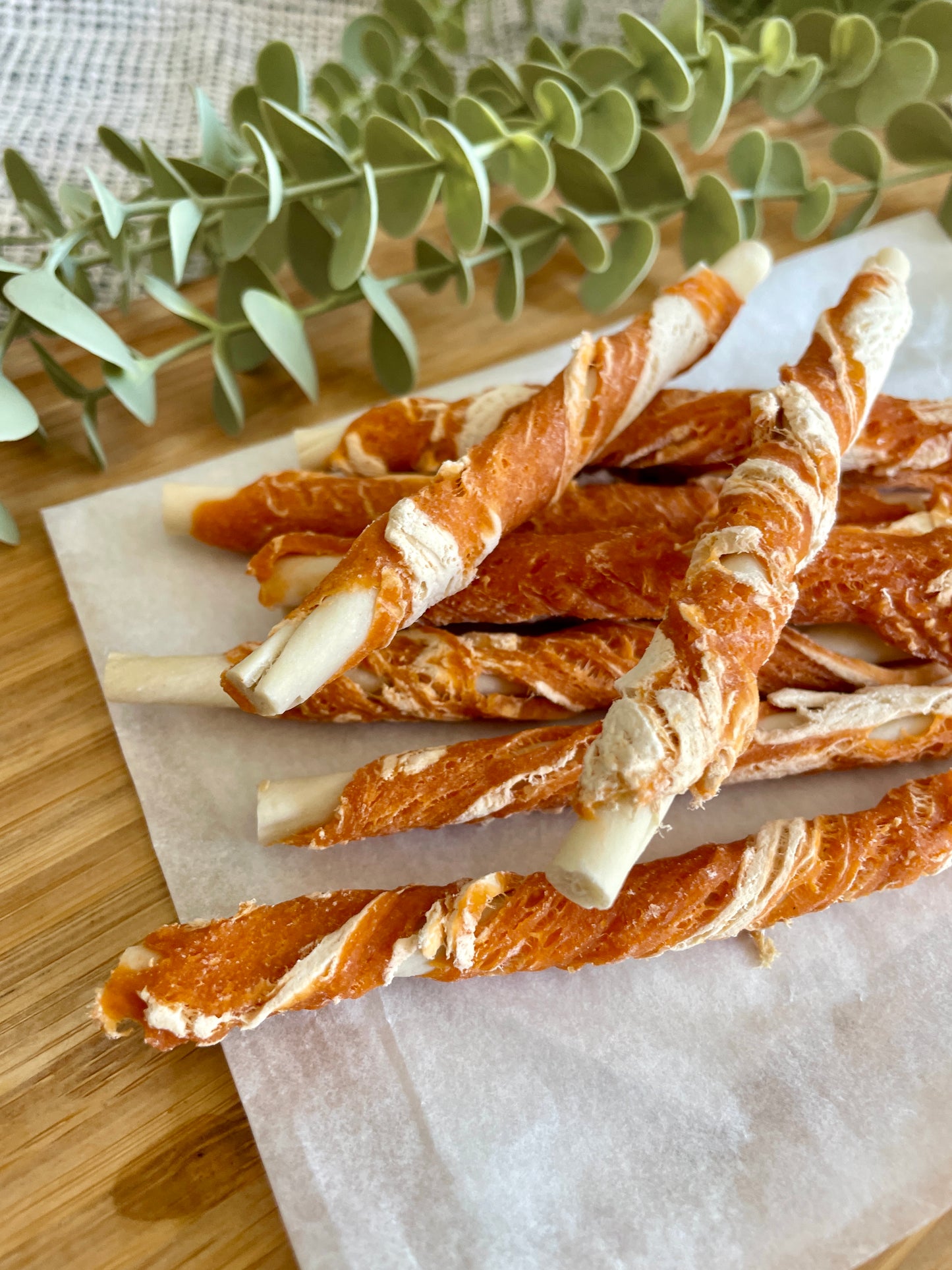 Salmon & Cod Wrapped Rawhide Dog Sticks (Pack of 10)