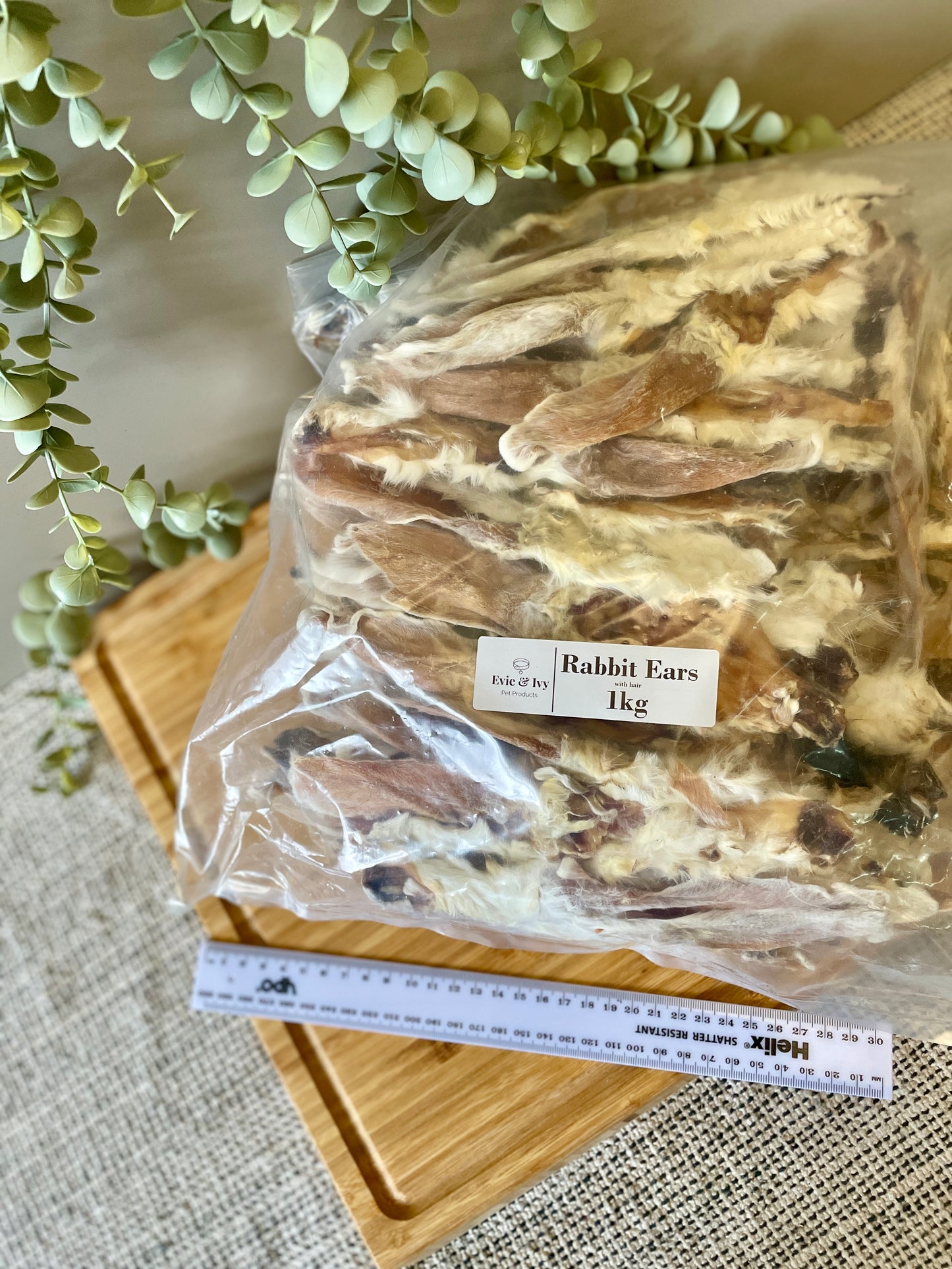 Rabbit Ears with Fur Natural Dog Treats