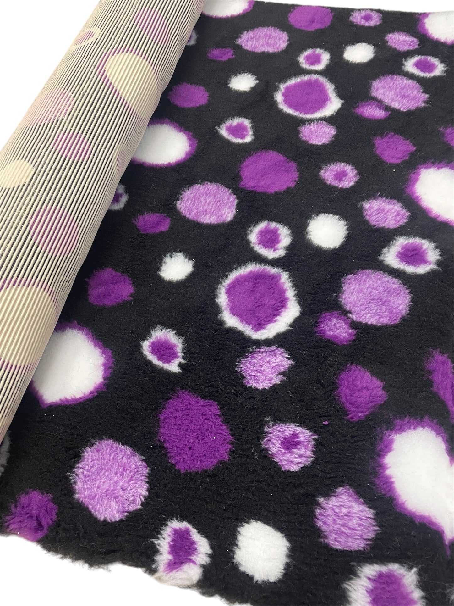 Black Purple Bubbles Premium Non Slip Vet Bedding
