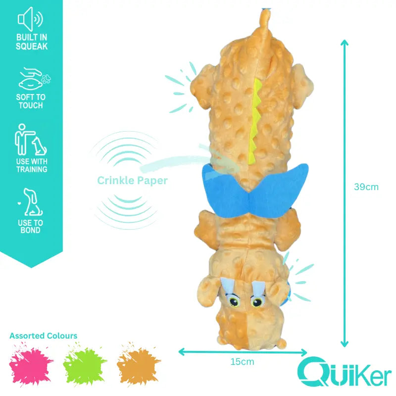 Dragon Plush Dog Toy – Soft, Colourful & Squeaky