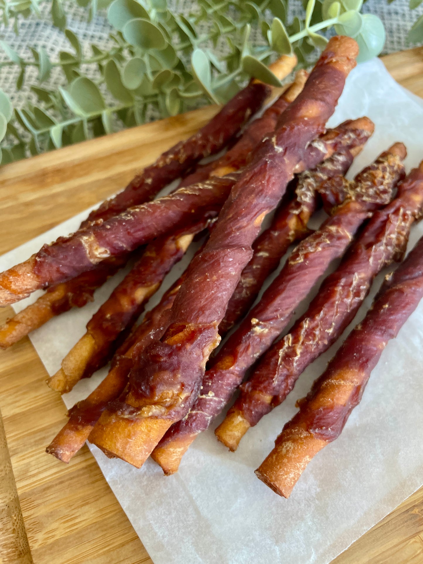 Duck Wrapped Smoked Rawhide Dog Sticks (Pack of 10)