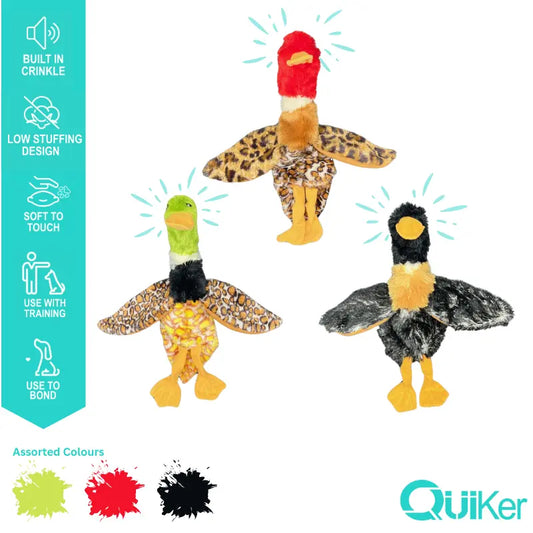 Unstuffed Crinkle Duck Dog Toy – Honking, Plush & Cuddly (30cm)