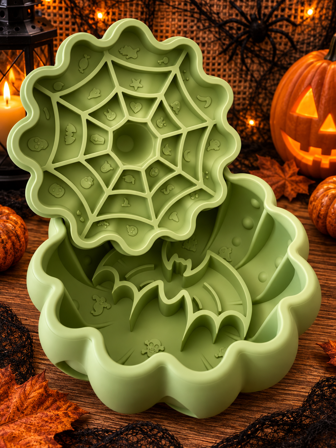 Halloween Pumpkin Enrichment Feeder with Suction Base – 5 Colours