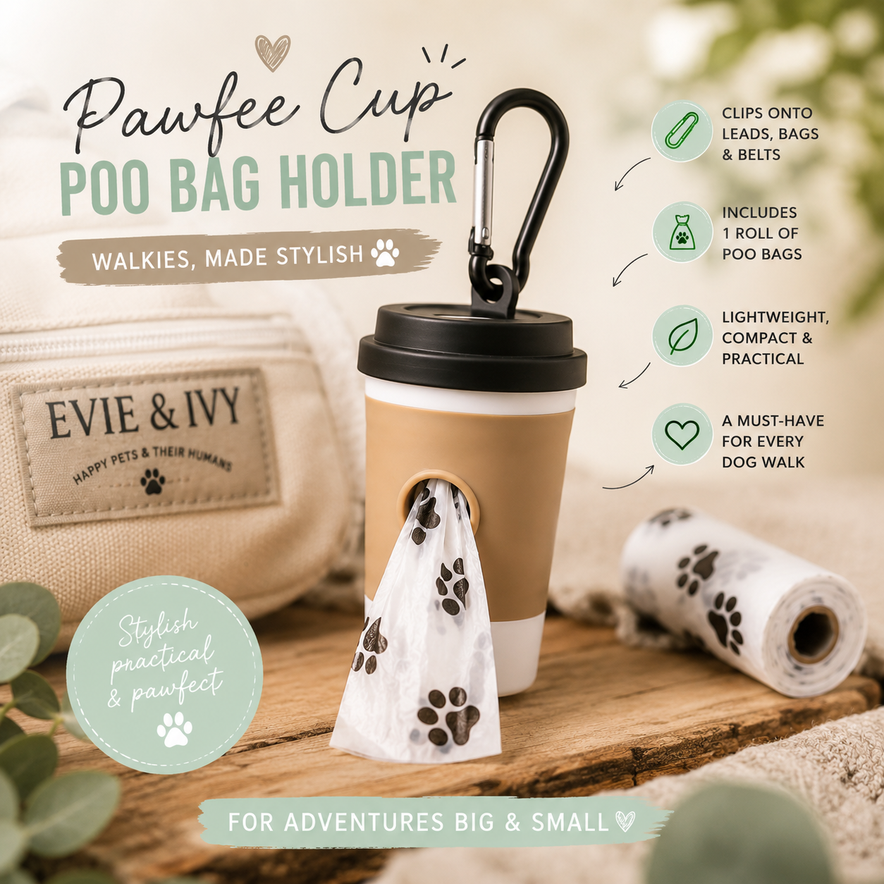 Pawfee Cup Poo Bag Holder