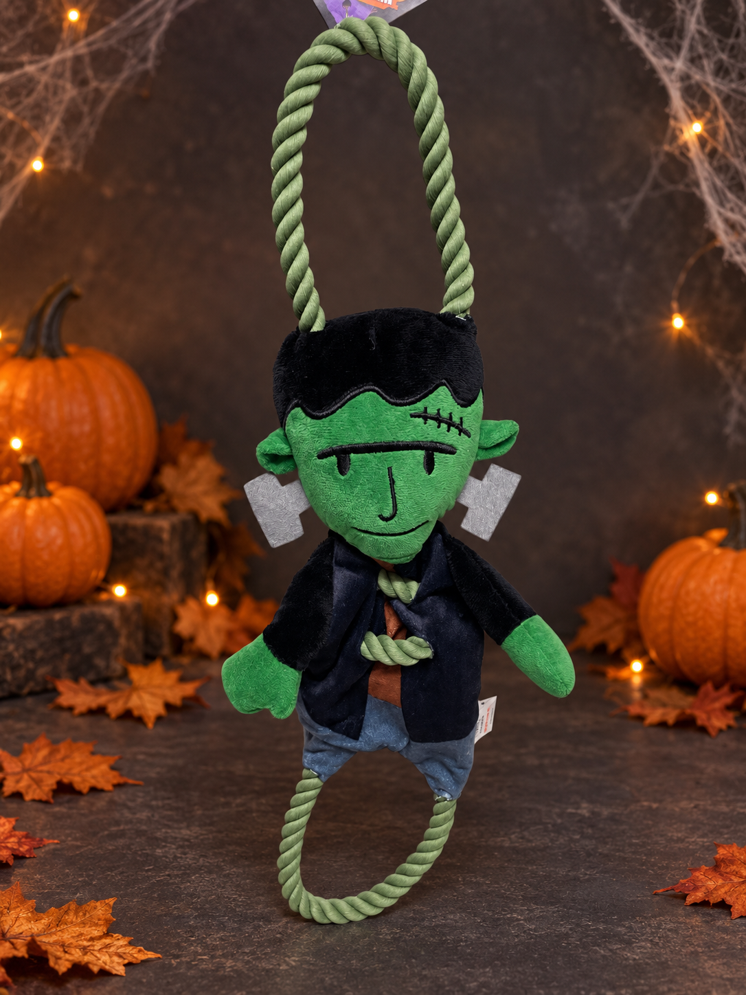 Halloween Frankenstein Plush & Rope Tug Dog Toy