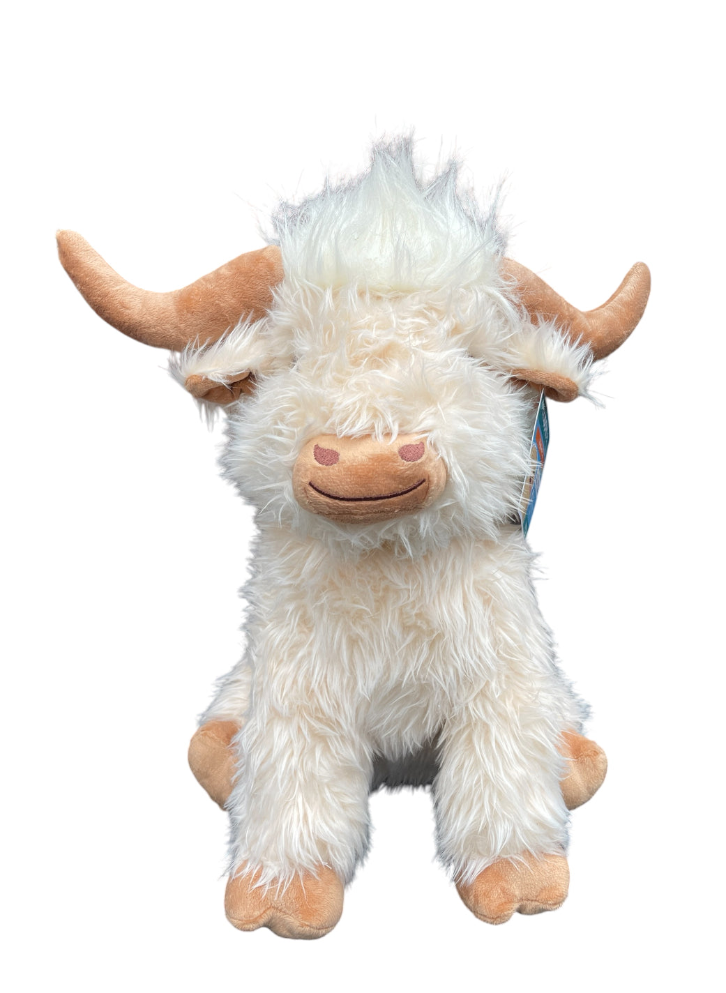Jumbo Cream Highland Cow Dog Toy – Large Plush Squeaky Toy for Dogs