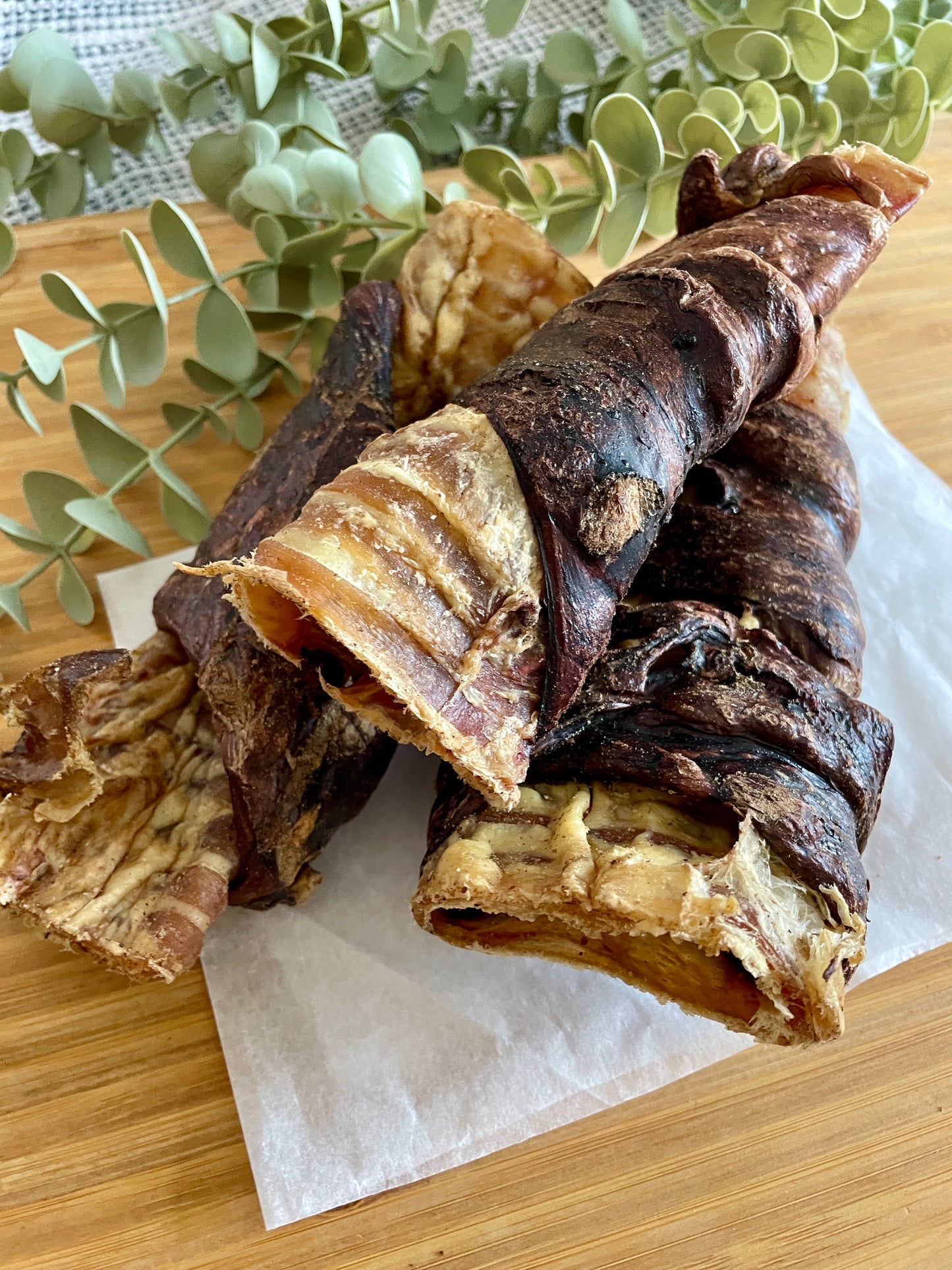 Buffalo Trachea Wrapped in Buffalo Lung for Dogs – Natural High Protein Dog Chew