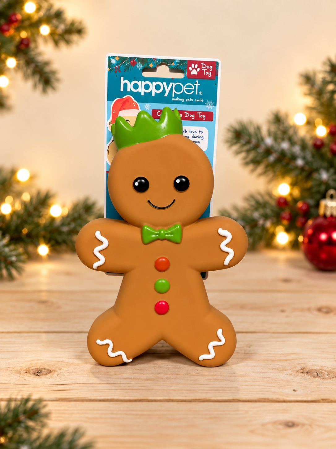 Gingerbread Christmas Latex Dog Toy – Super Squeaky