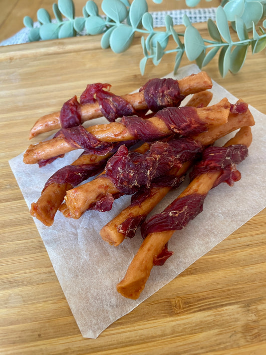 Duck Wrapped Carrot Sticks