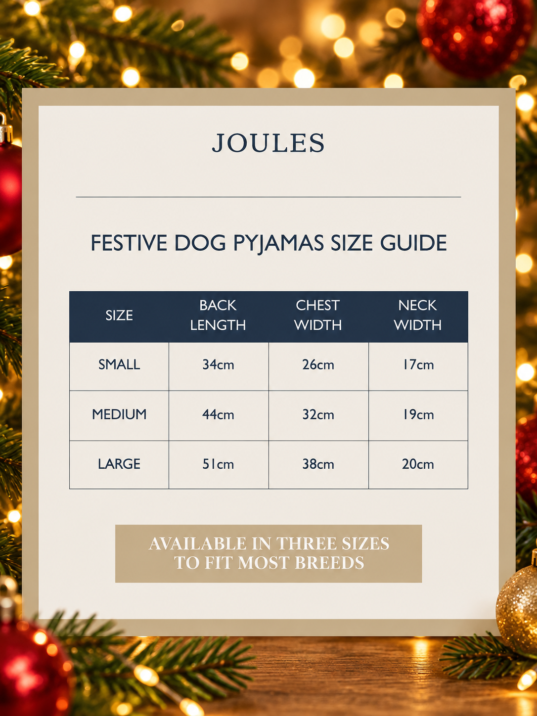 Joules Christmas Dog Pyjamas – Small, Medium & Large
