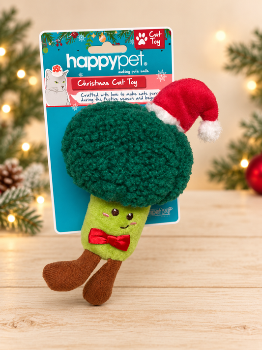 Festive Broccoli Plush Cat Toy