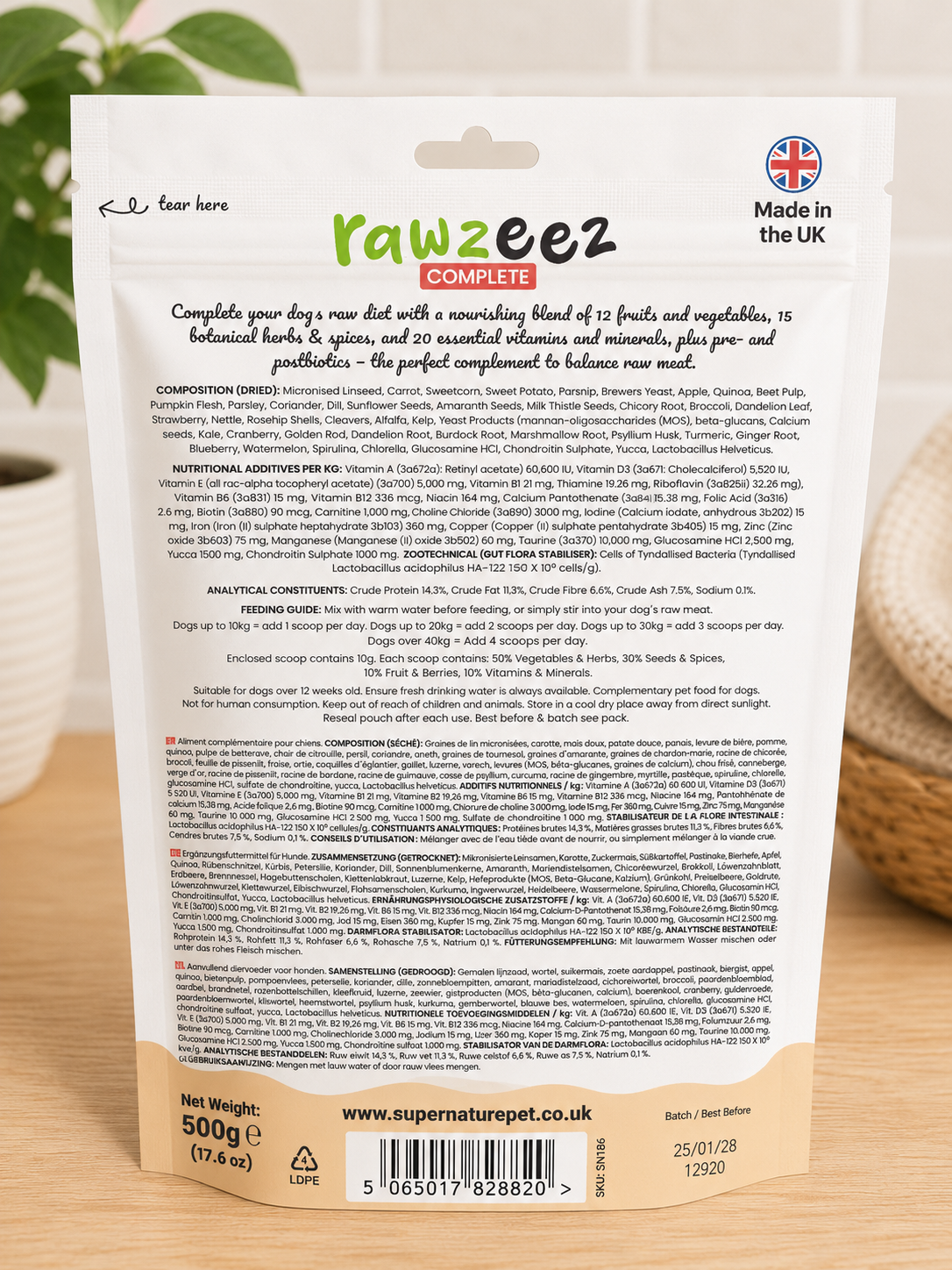 Rawzeez Complete – Raw Food Balancer for Dogs 500g