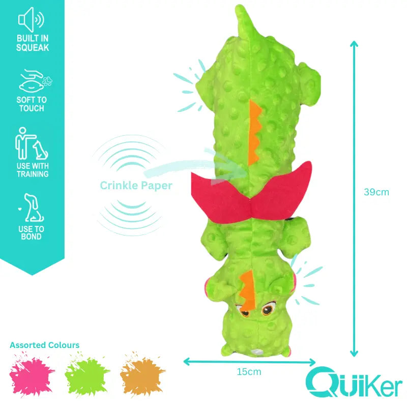 Dragon Plush Dog Toy – Soft, Colourful & Squeaky