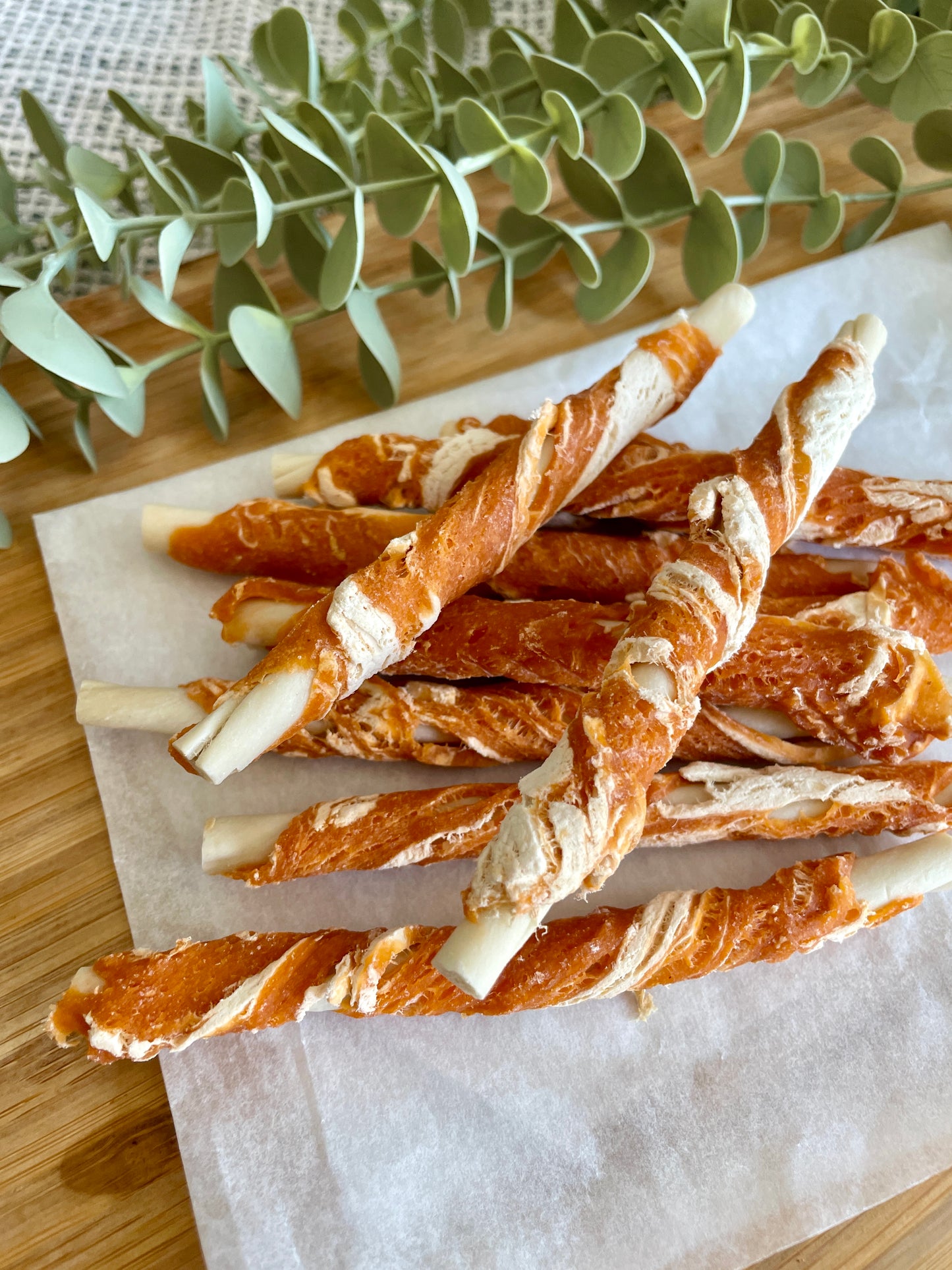 Salmon & Cod Wrapped Rawhide Dog Sticks (Pack of 10)