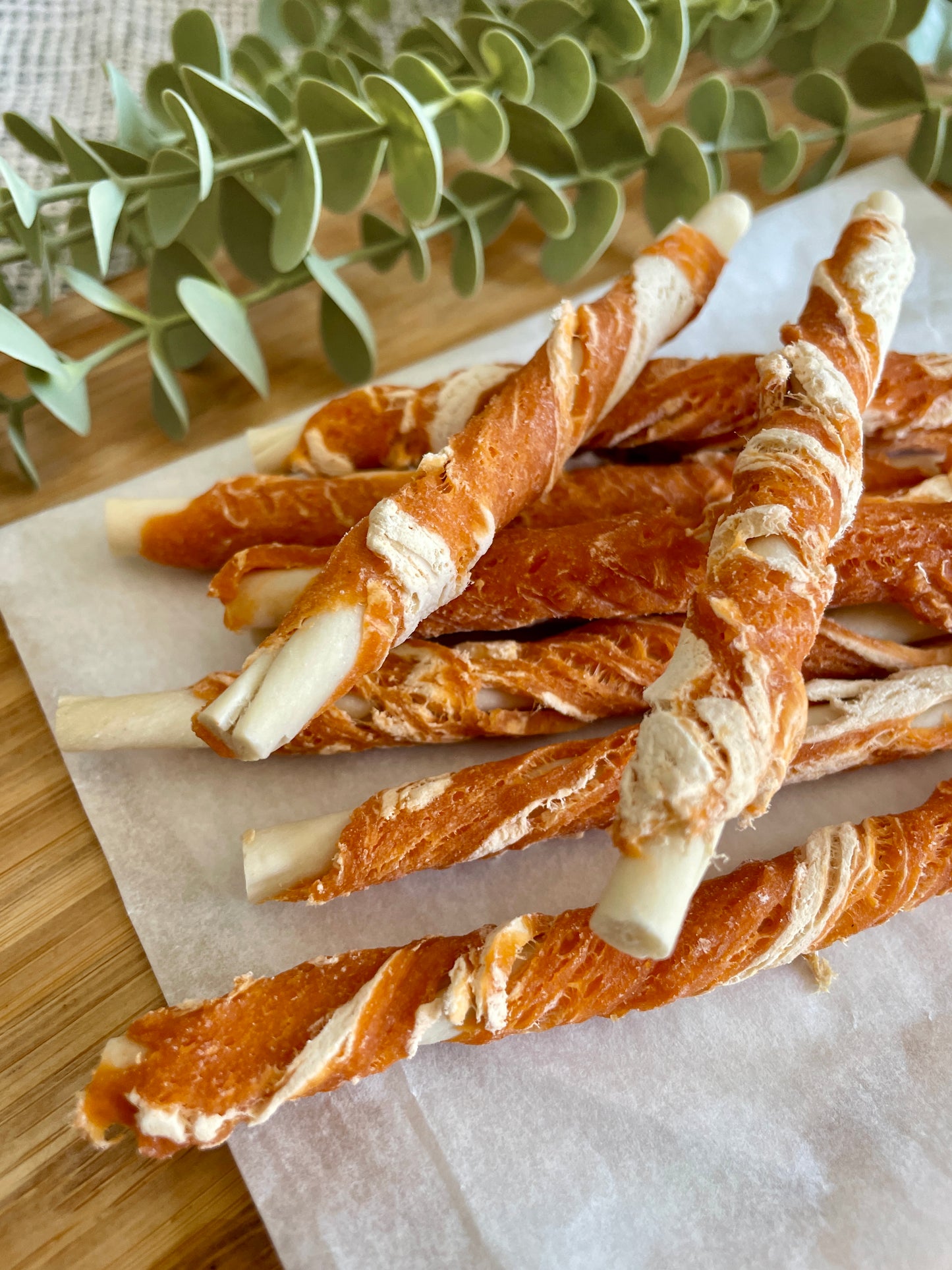 Salmon & Cod Wrapped Rawhide Dog Sticks (Pack of 10)