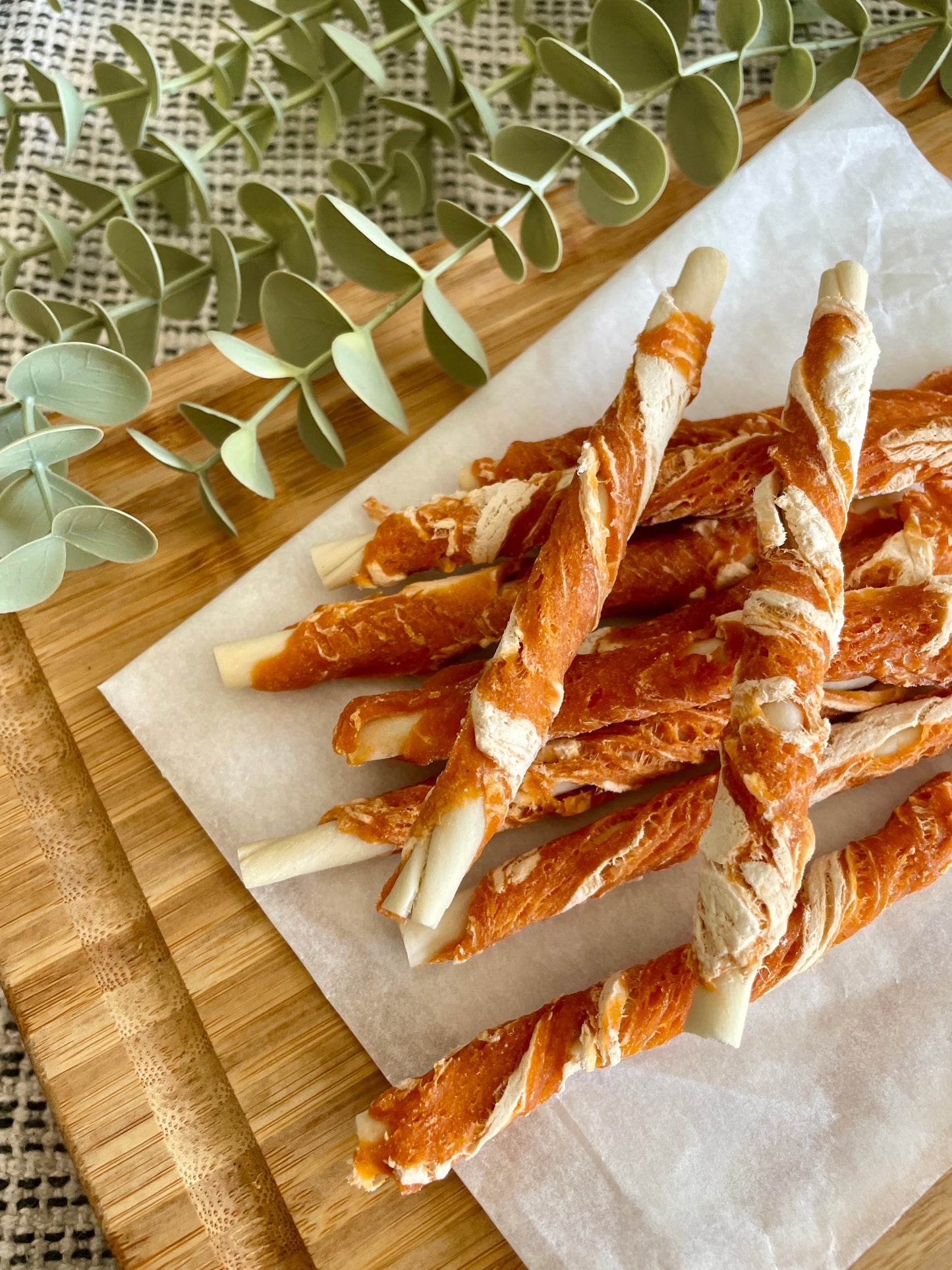 Salmon & Cod Wrapped Rawhide Dog Sticks (Pack of 10)