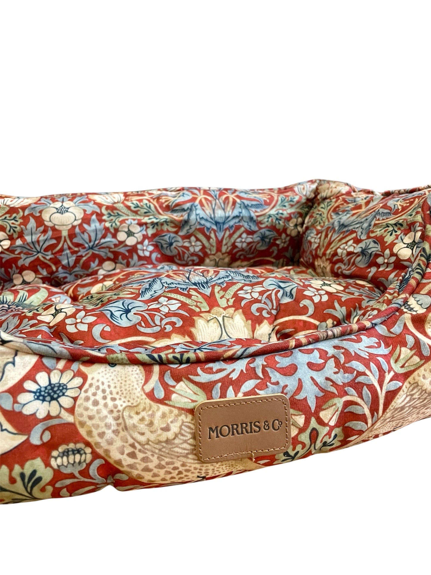 Morris & Co Strawberry Thief Square Pet Box Bed (3 Sizes)