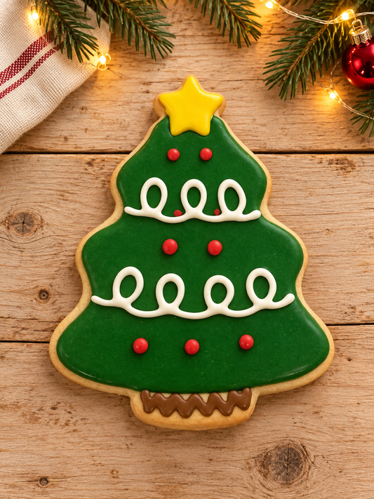 Large Christmas Tree Iced Dog Biscuit
