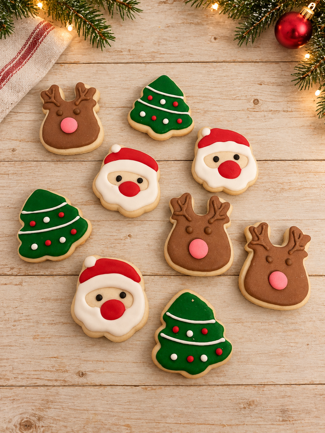 Classic Christmas Iced Dog Biscuits – Pack of 9