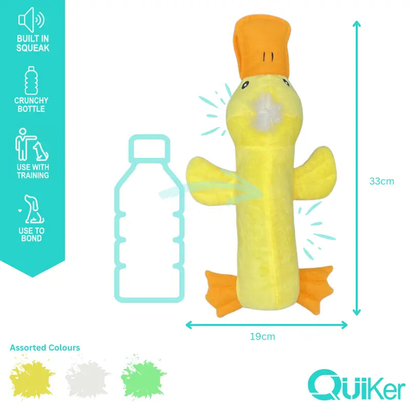 Bottle Crunch Animals Plush Dog Toy – Squeaky, Crinkly & Colourful