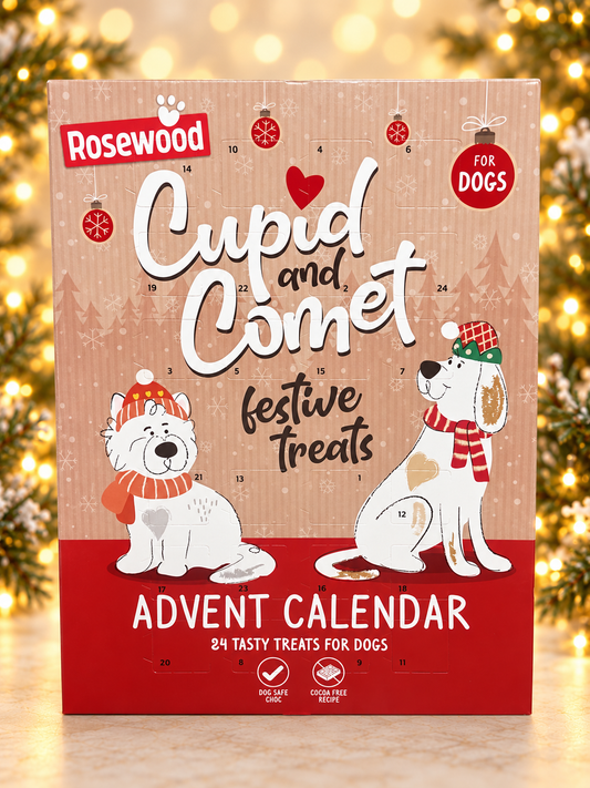 Cupid & Comet Dog Advent Calendar – 24 Carob Treats