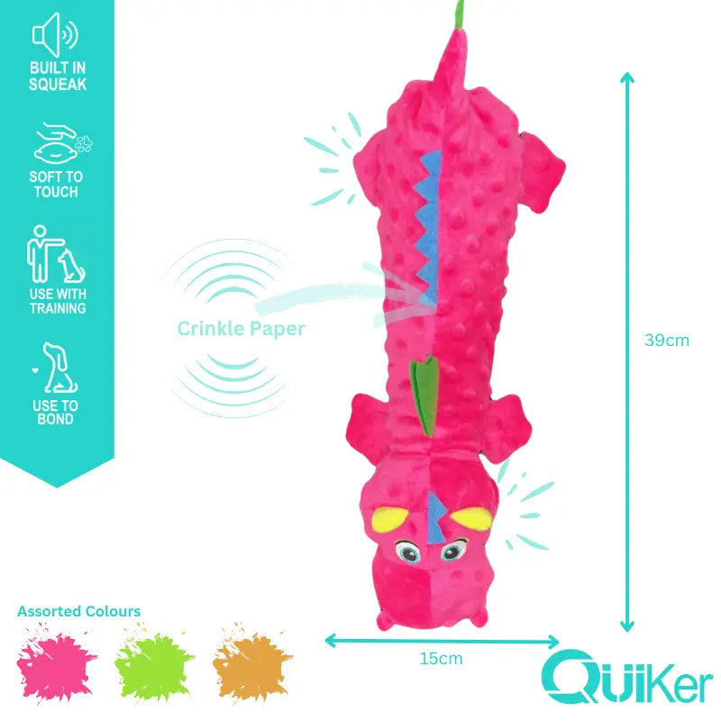Dragon Plush Dog Toy – Soft, Colourful & Squeaky