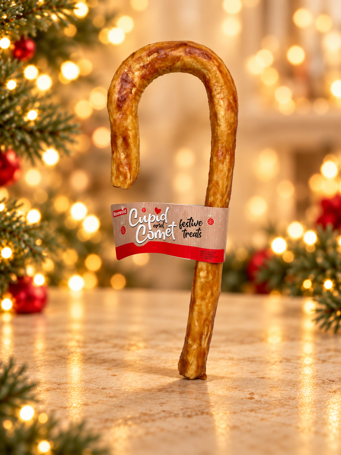 Cupid & Comet Collagen Candy Cane Christmas Dog Chew 80g