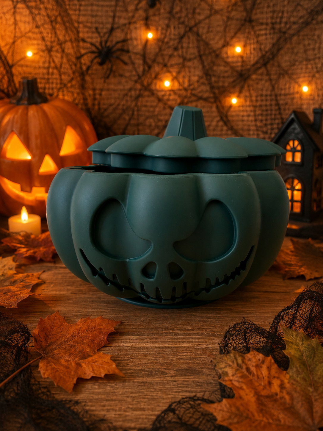 Halloween Pumpkin Enrichment Feeder with Suction Base – 5 Colours