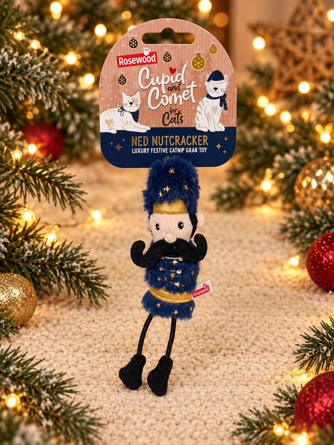 Cupid & Comet Ned Nutcracker Christmas Catnip Cat Toy