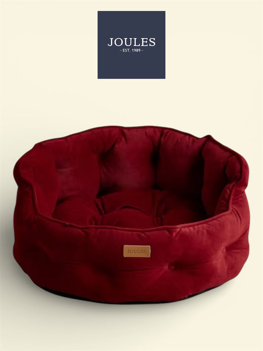 Joules Heritage Chesterfield Pet Bed – Burgundy