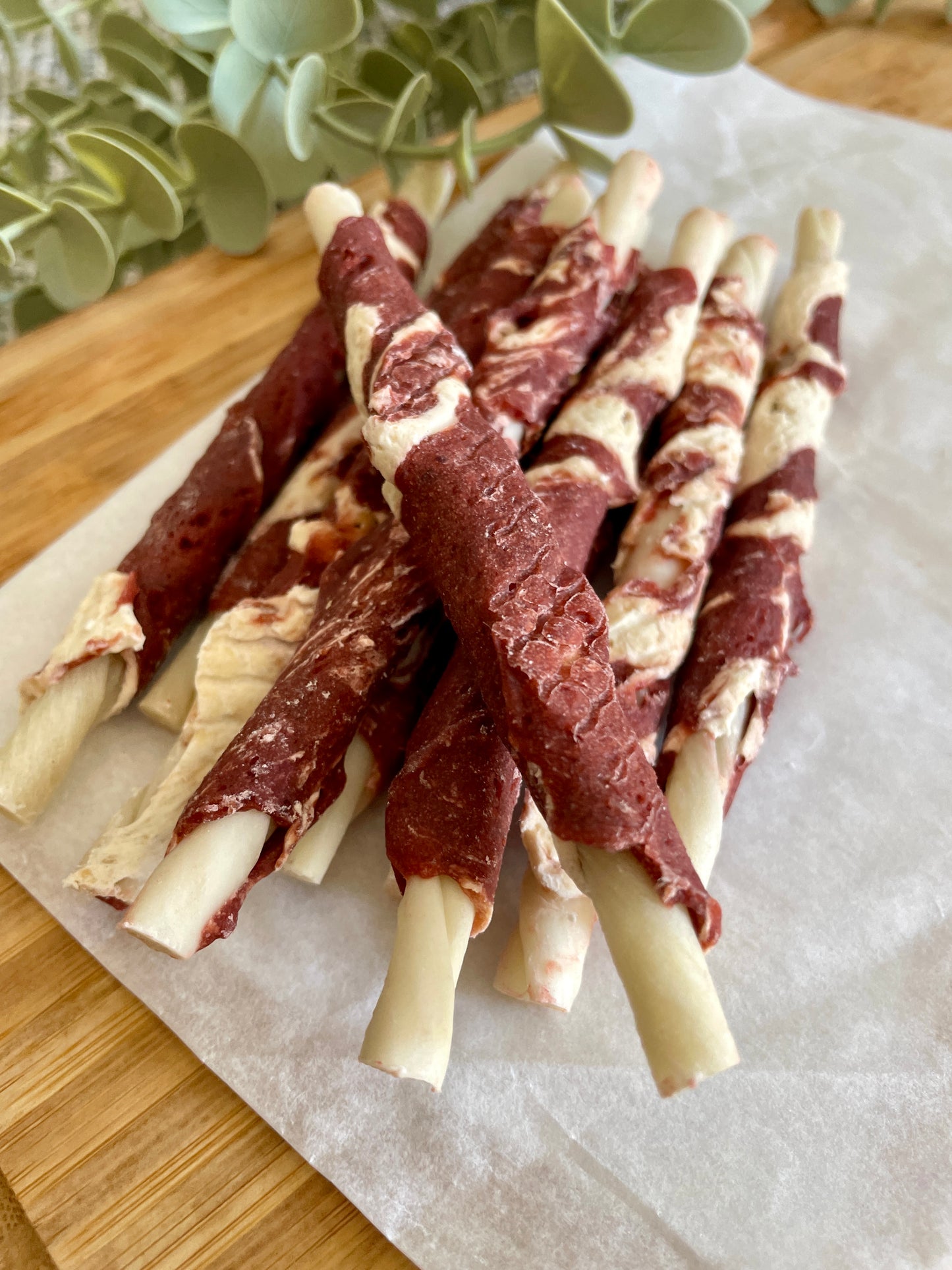 Lamb & Cod Wrapped Rawhide Dog Sticks (Pack of 10)