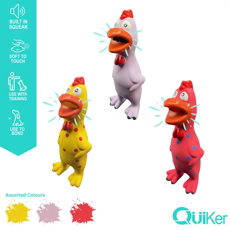 Latex Honking Chicken Dog Toy – Fun Character with Squeaker (22.4cm)