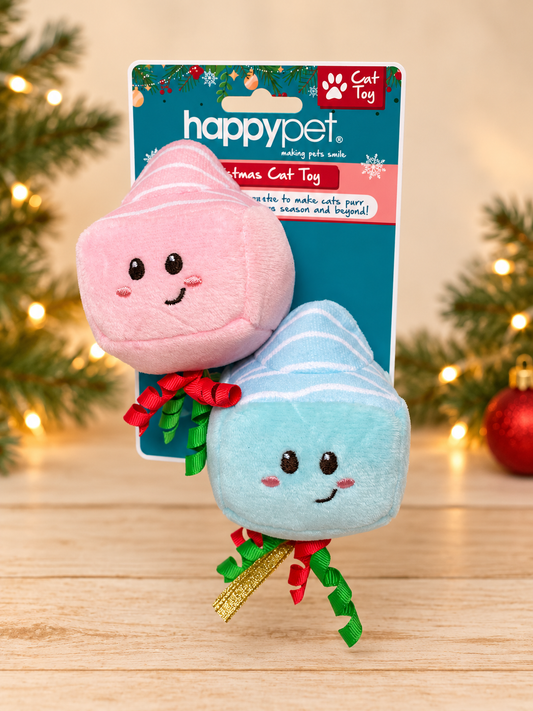 French Fancy Christmas Plush Cat Toys – 2 Pack
