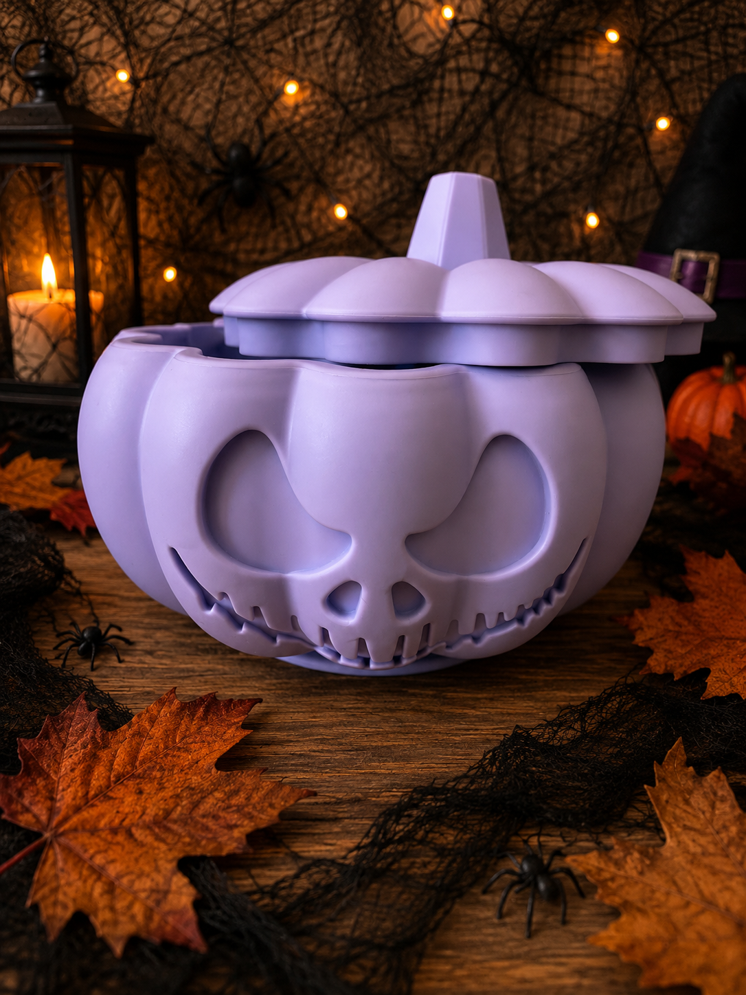 Halloween Pumpkin Enrichment Feeder with Suction Base – 5 Colours