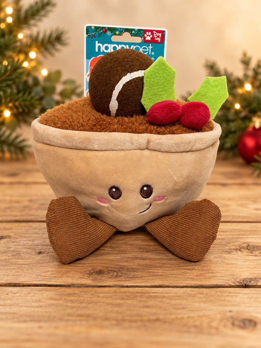 Mince Pie Plush Christmas Toy with Removable Tennis Ball