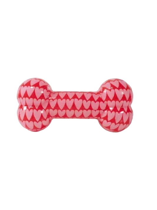 ❤️ Squeaky Heart Bone Dog Toy – Durable TPR Rubber Chew Toy (18cm)