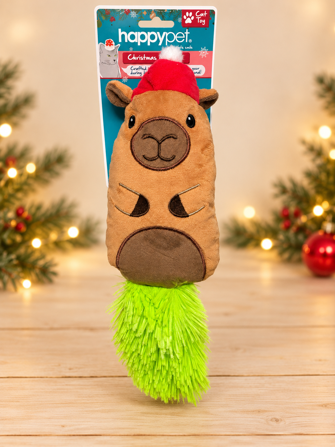 Corby Capybara Christmas Cat Kicker Toy
