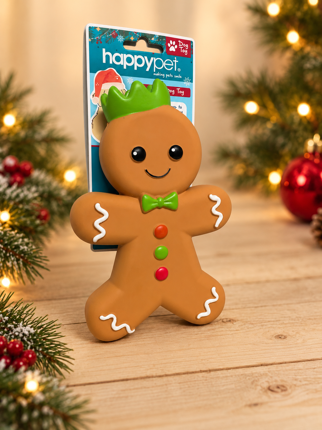 Gingerbread Christmas Latex Dog Toy – Super Squeaky